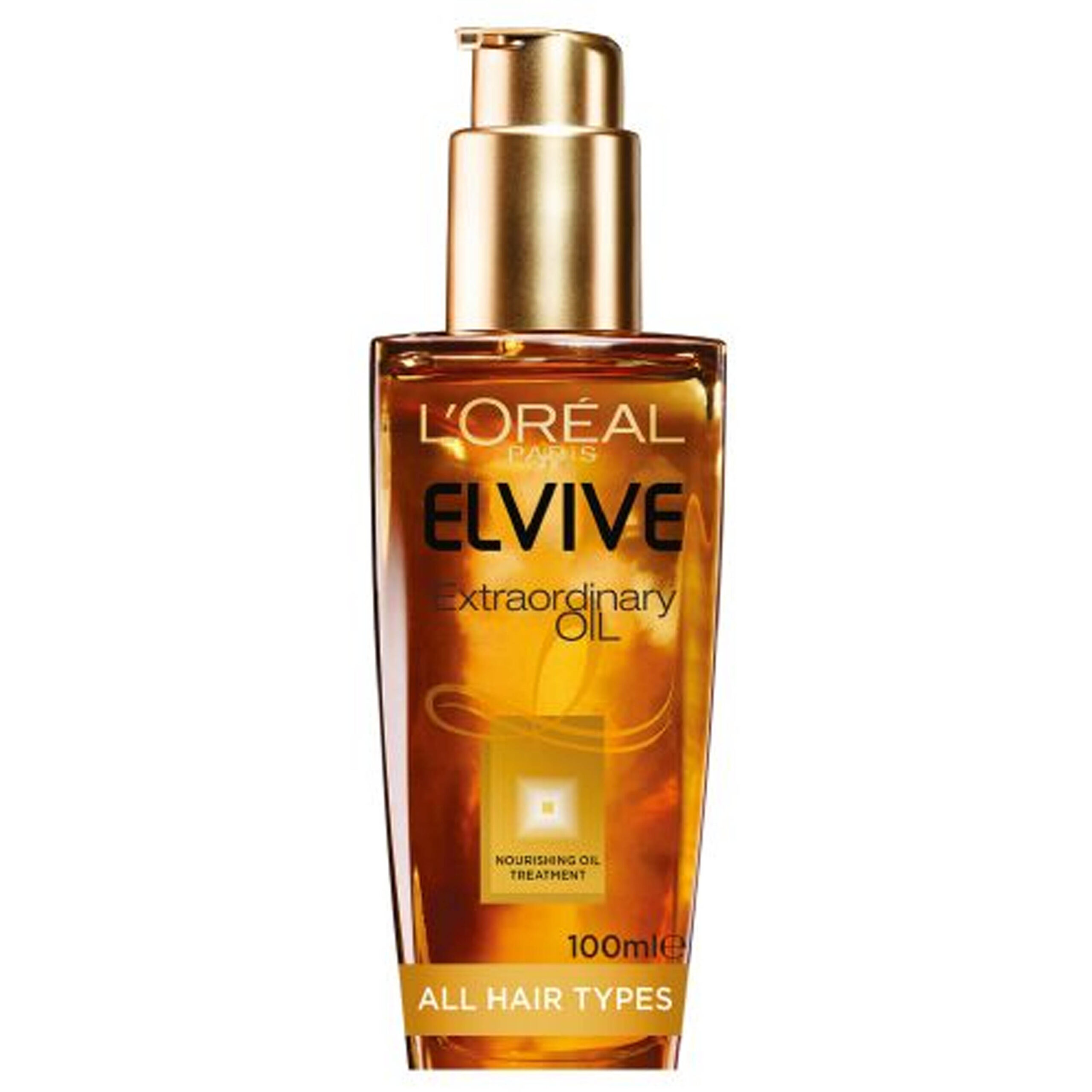 "L’Oreal Elvive Extraordinary Oil for nourishing frizz."