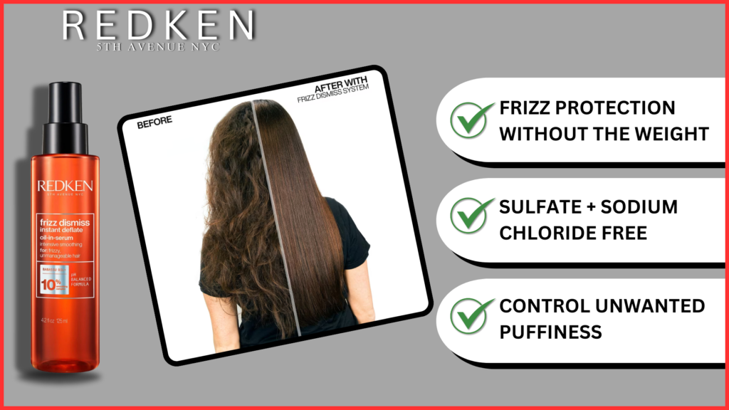 Best hair serum for women | yourleaf.in | hair mask | hair serum | _Redken Frizz Dismiss Instant Deflate Oil-in-Serum